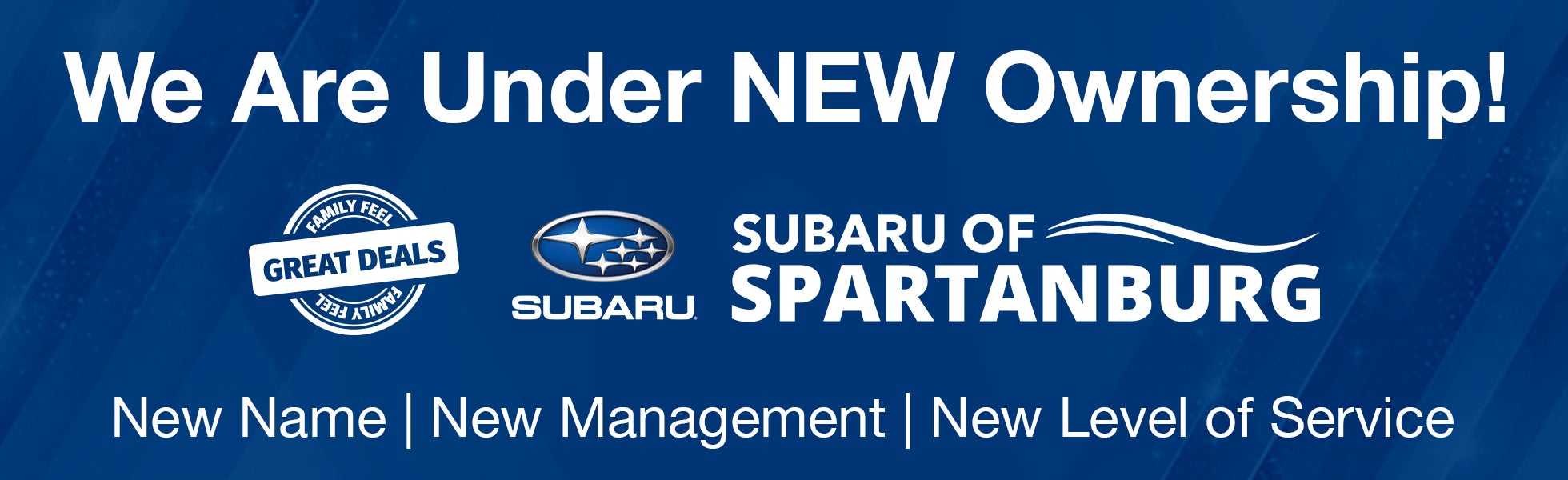 Under New Ownership graphic for Subaru of Spartanburg